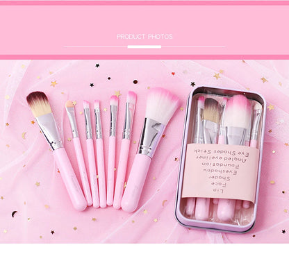 Hello Kitty 7Pcs Makeup Brush Set Kawaii Y2K Multifunctional Cosmetics Tool With Storage Case Cute Gift For Women Girls My Store