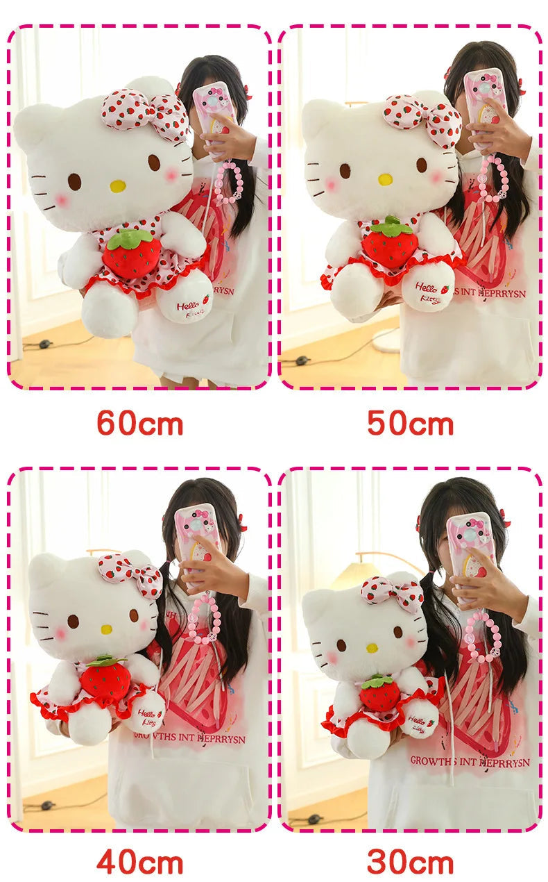 New Hello Kitty Plush Toy Large Strawberry Cat Stuffed Animal Cute Kids Birthday Xmas Gift for Children Soft Doll Wholesale My Store