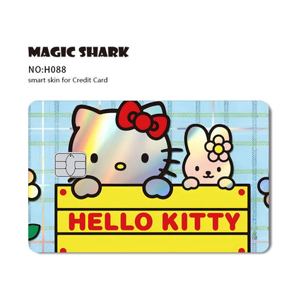 Hot Sale Hello Kitty Kuromi Holographic Laser Shinny Film Skin Cover Sticker for Debit Credit Card Bank Card My Store