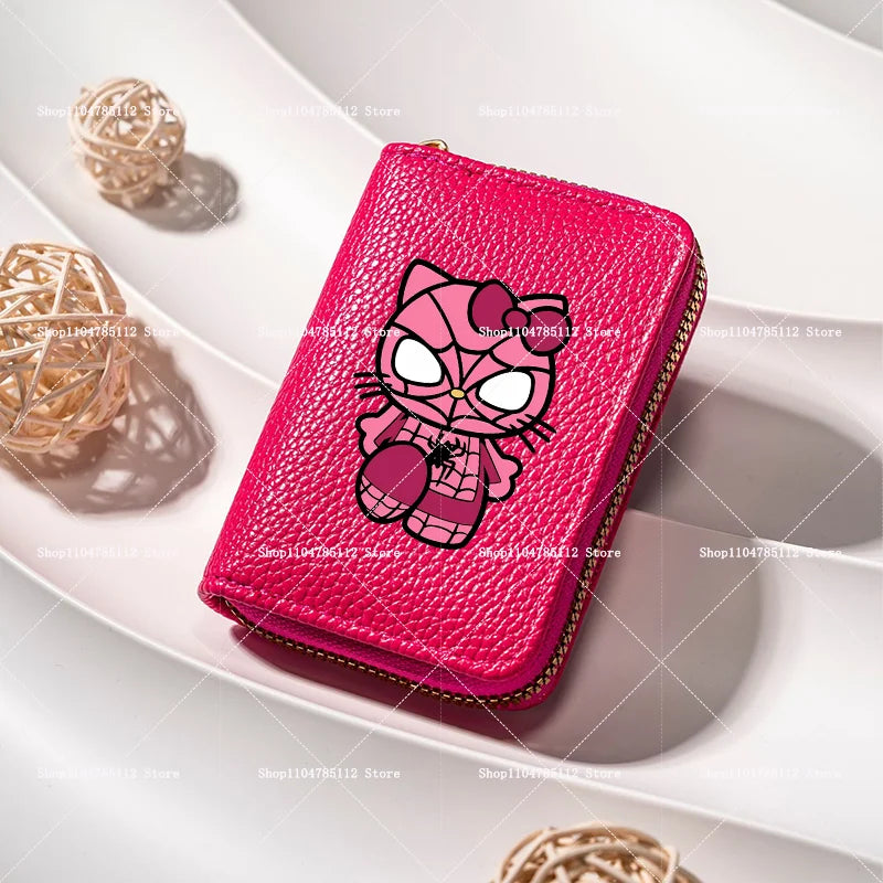 Hello Kitty Short Coin Purse with Card Slots Zipper Wallet Large Capacity Multiple Colors Credit Card Holder Coin Packet Gift My Store
