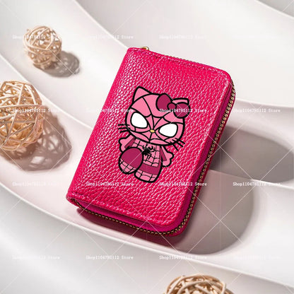 Hello Kitty Short Coin Purse with Card Slots Zipper Wallet Large Capacity Multiple Colors Credit Card Holder Coin Packet Gift My Store