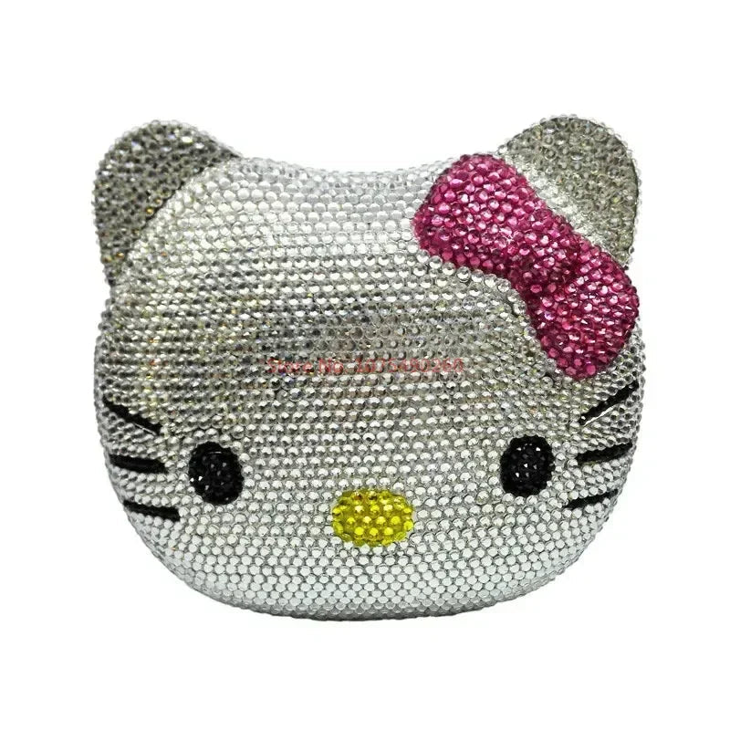 Hellokitty Anime Cartoon Shape Rhinestone Cartoon Full Of Diamonds Dinner Bag Handmade Diamond-Set Lady'S Clutch Christmas Gift My Store