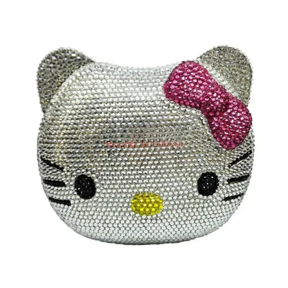 Hellokitty Anime Cartoon Shape Rhinestone Cartoon Full Of Diamonds Dinner Bag Handmade Diamond-Set Lady'S Clutch Christmas Gift My Store