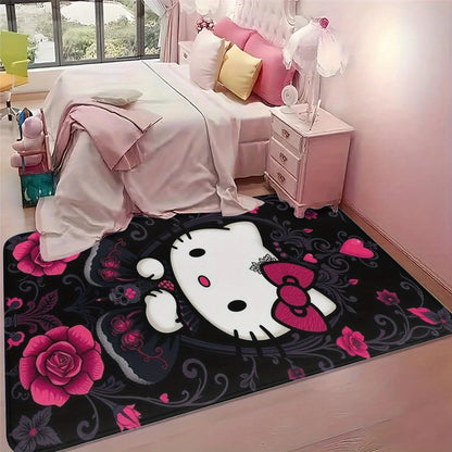 1pc of Sanrio Hello Kitty Plush Rug - Washable, Cartoon-Style Mat Suitable for Bedroom And Living Room Decor, Featuring Pink R My Store