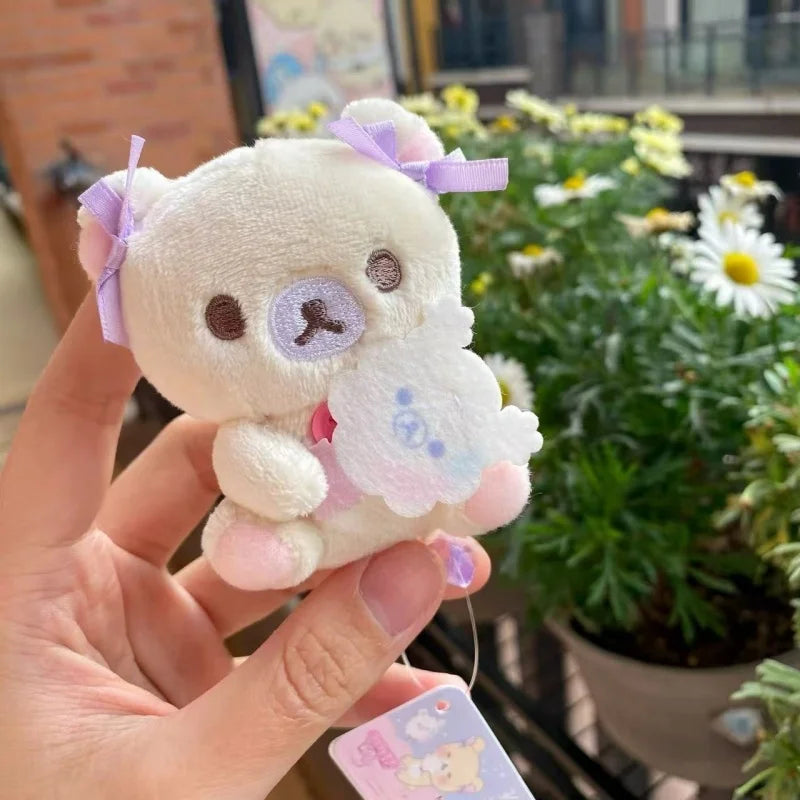 kawaii 8cm cartoon Korilakkuma Small Plush Pendant Sky Cotton Candy Series Rilakkuma lovely unicorn plush keychain Girly gift My Store