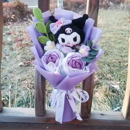 Hello Kitty Cartoon Plush Bouquet  Anime Rose Flowers Doll Home Wedding Decoration Christmas Valentine's Day Gift My Store