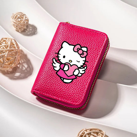 Hello Kitty Short Coin Purse with Card Slots Zipper Wallet Large Capacity Multiple Colors Credit Card Holder Coin Packet Gift My Store