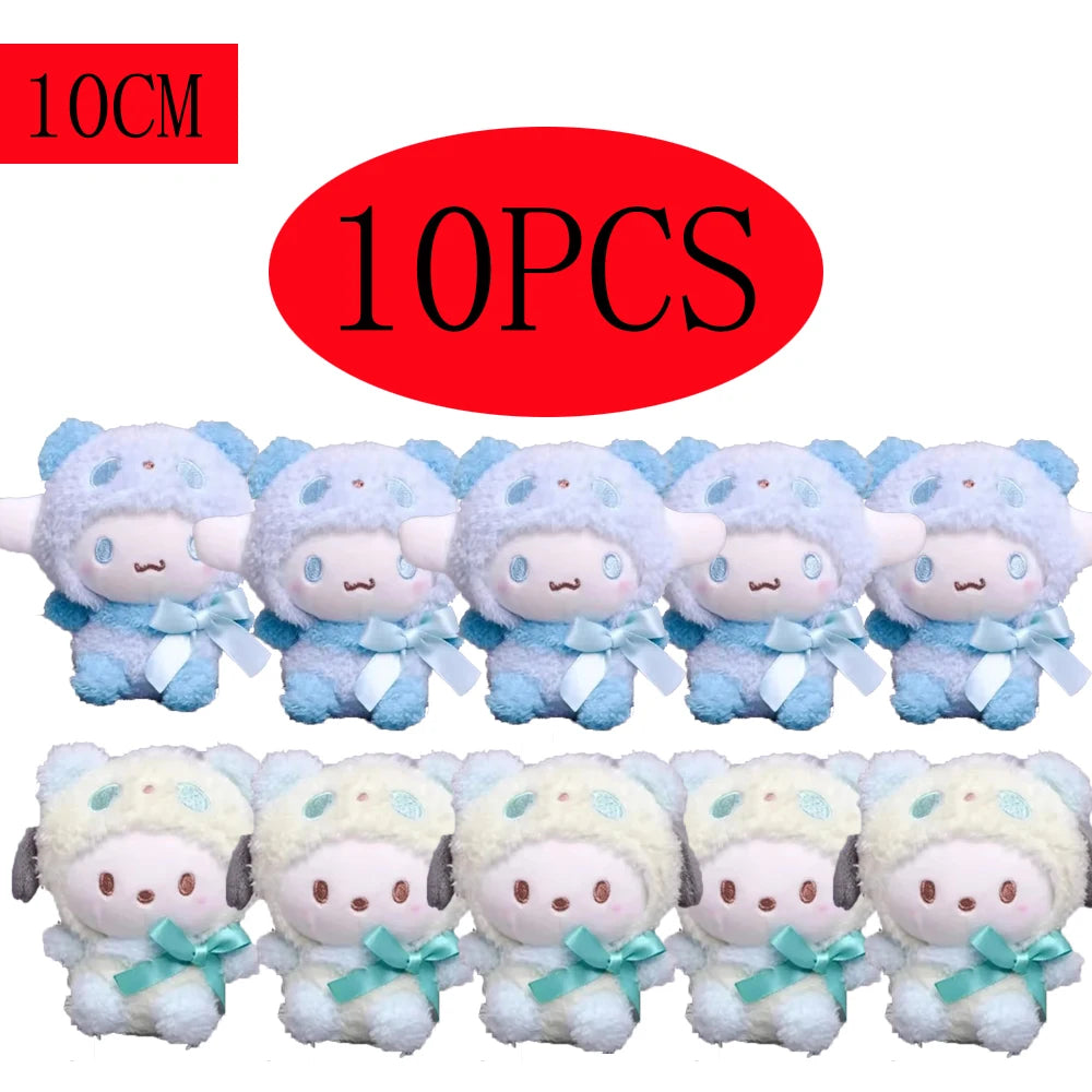 10pcs Sanrio Keychain Plush Anime Kuromi Doll Keyring Hello Kitty Plushie Cinnamoroll KeyChains Bag Pendant Toy Gift for Girls My Store