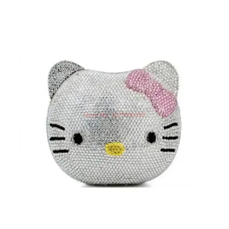 Hellokitty Anime Cartoon Shape Rhinestone Cartoon Full Of Diamonds Dinner Bag Handmade Diamond-Set Lady'S Clutch Christmas Gift My Store