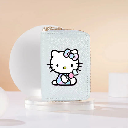 Hello Kitty Short Coin Purse with Card Slots Zipper Wallet Large Capacity Multiple Colors Credit Card Holder Coin Packet Gift My Store