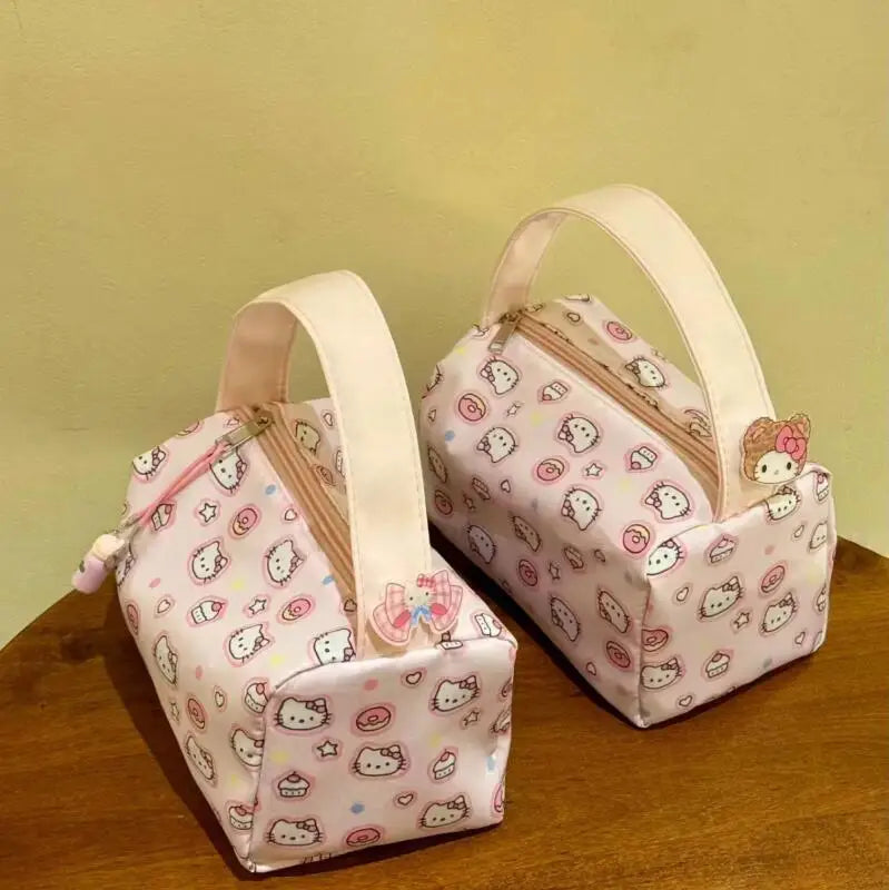 Sanrio Hello Kitty Cartoon Makeup Bag Kt Cat Portable Travel Toiletry Bag Outing Tee-Dimensional Handbag Girl Birthday Gifts My Store