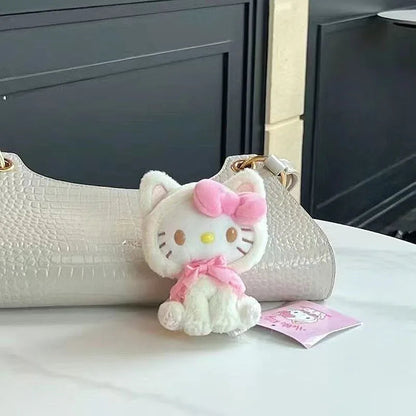 Cute Hello Kitty Plush Keychain Dopamine KT Cat Stuffed Animal Toys Kawaii Bags Doll Pendant Cartoon Plushie Girls Perfect Gifts My Store