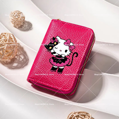 Hello Kitty Short Coin Purse with Card Slots Zipper Wallet Large Capacity Multiple Colors Credit Card Holder Coin Packet Gift My Store