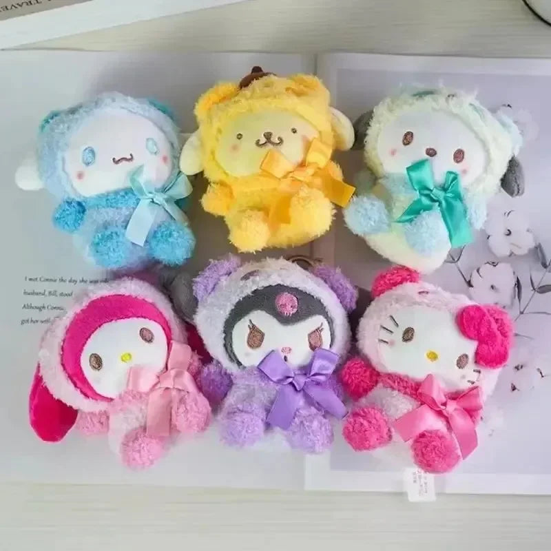 10pcs Sanrio Keychain Plush Anime Kuromi Doll Keyring Hello Kitty Plushie Cinnamoroll KeyChains Bag Pendant Toy Gift for Girls My Store