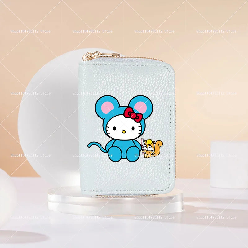 Hello Kitty Short Coin Purse with Card Slots Zipper Wallet Large Capacity Multiple Colors Credit Card Holder Coin Packet Gift My Store