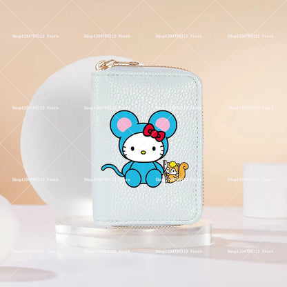 Hello Kitty Short Coin Purse with Card Slots Zipper Wallet Large Capacity Multiple Colors Credit Card Holder Coin Packet Gift My Store