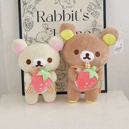 White Strawberry Rilakkuma Plush collection Teddy Bear Peluche Anime Bear Kuma Plushies Stuffed Doll Kawaii Room Decor Girl Gift My Store