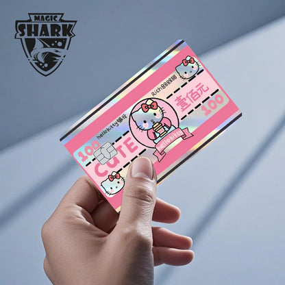 Hot Sale Hello Kitty Kuromi Holographic Laser Shinny Film Skin Cover Sticker for Debit Credit Card Bank Card My Store