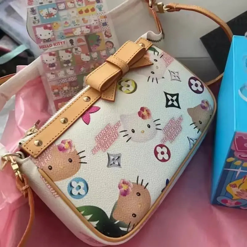 Sanrio Hello Kitty Anime Peripheral Products Outdoor Handbags Women One Shoulder Style Stick Bag Trendy Crossbody Bag Toy Gifts My Store