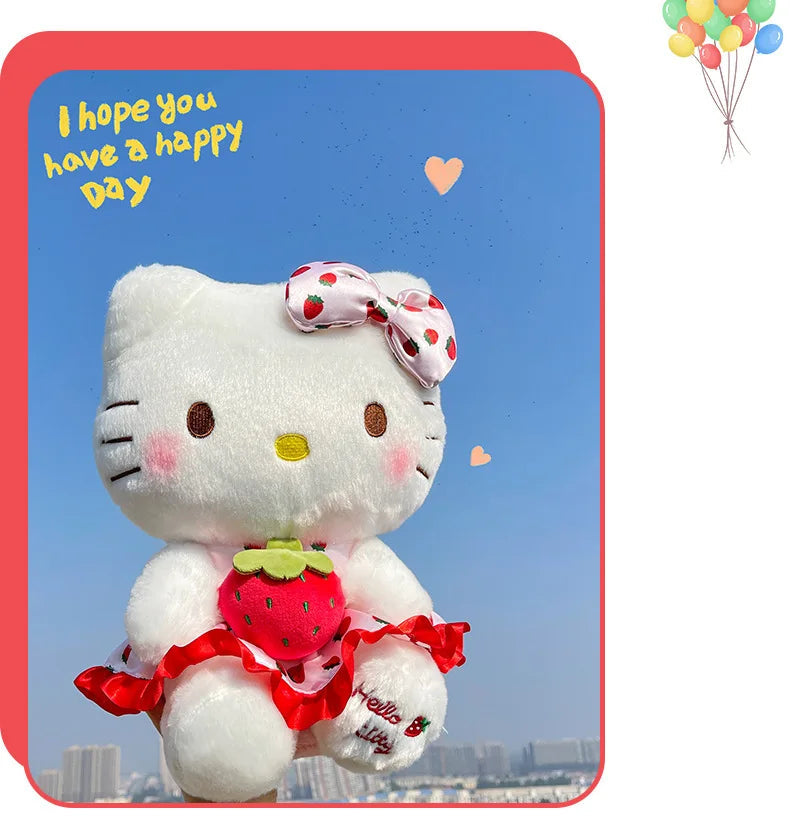 New Hello Kitty Plush Toy Large Strawberry Cat Stuffed Animal Cute Kids Birthday Xmas Gift for Children Soft Doll Wholesale My Store
