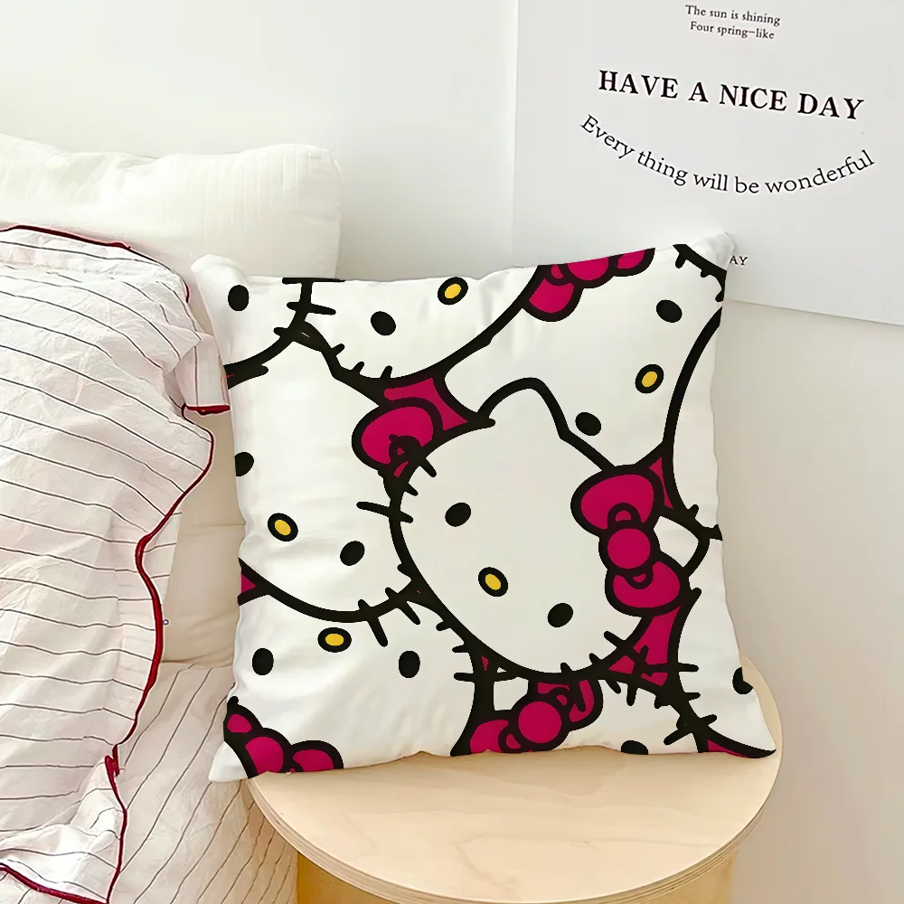 cushion cover soft Pillow bow Case for Hello Sofa Living Room kawaii Home Decor Protective k-Kitty SRO pink Pattern Covers My Store