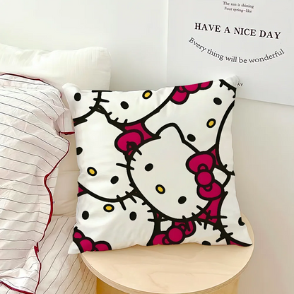 cushion cover soft Pillow bow Case for Hello Sofa Living Room kawaii Home Decor Protective k-Kitty SRO pink Pattern Covers My Store