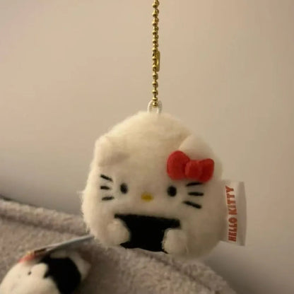 iigen Sanrio Hello Kitty Rice and Vegetable Sushi Pendant Keychain Cute Plush Cat Doll Bag Hanging Pendant Jewelry Accessories My Store