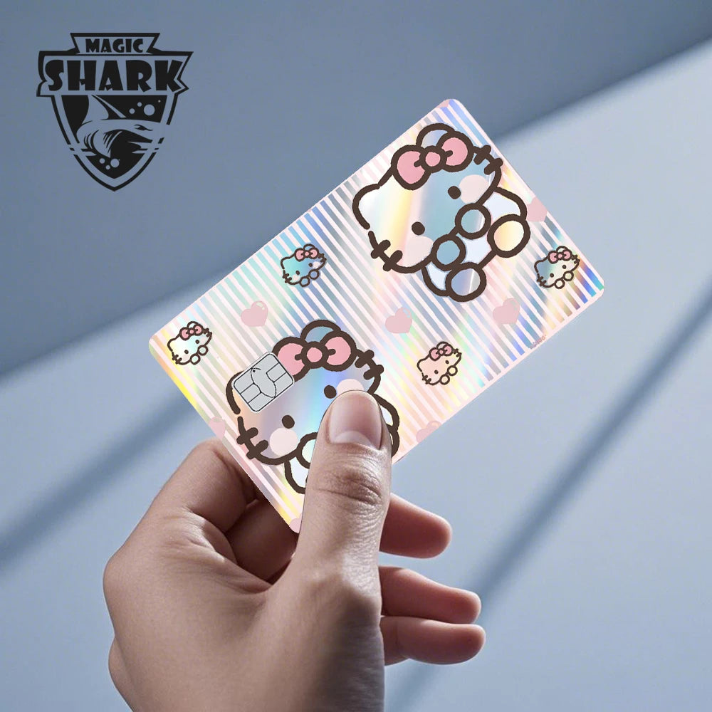 Hot Sale Hello Kitty Kuromi Holographic Laser Shinny Film Skin Cover Sticker for Debit Credit Card Bank Card My Store
