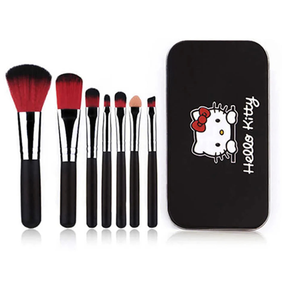 Hello Kitty 7Pcs Makeup Brush Set Kawaii Y2K Multifunctional Cosmetics Tool With Storage Case Cute Gift For Women Girls My Store