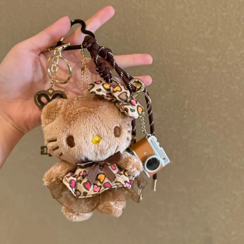 Cartoon Hello Kitty Leopard Print Series Plush Doll Pendant PP Cotton Stuffed Doll Kawaii Keychain Cute Accessories Holiday Gift My Store