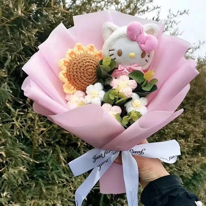 Hello Kitty Cartoon Plush Bouquet  Anime Rose Flowers Doll Home Wedding Decoration Christmas Valentine's Day Gift My Store