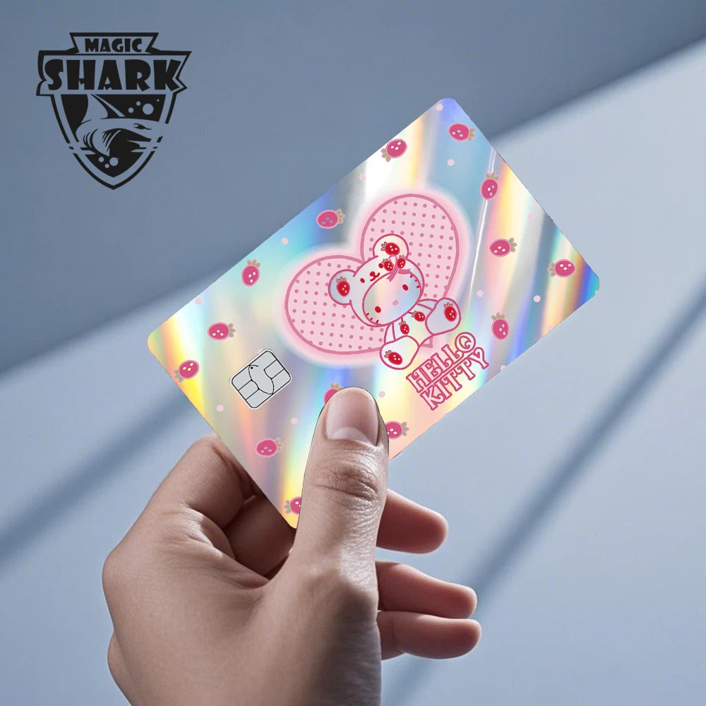 Hot Sale Hello Kitty Kuromi Holographic Laser Shinny Film Skin Cover Sticker for Debit Credit Card Bank Card My Store