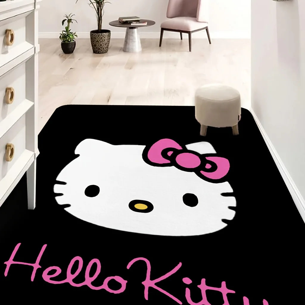 1pc Sanrio Hello Kitty Soft Large Mat - Washable, Non-Slip Runner Rug with Cute Cartoon Design for Bedroom, Living Room, Entra My Store