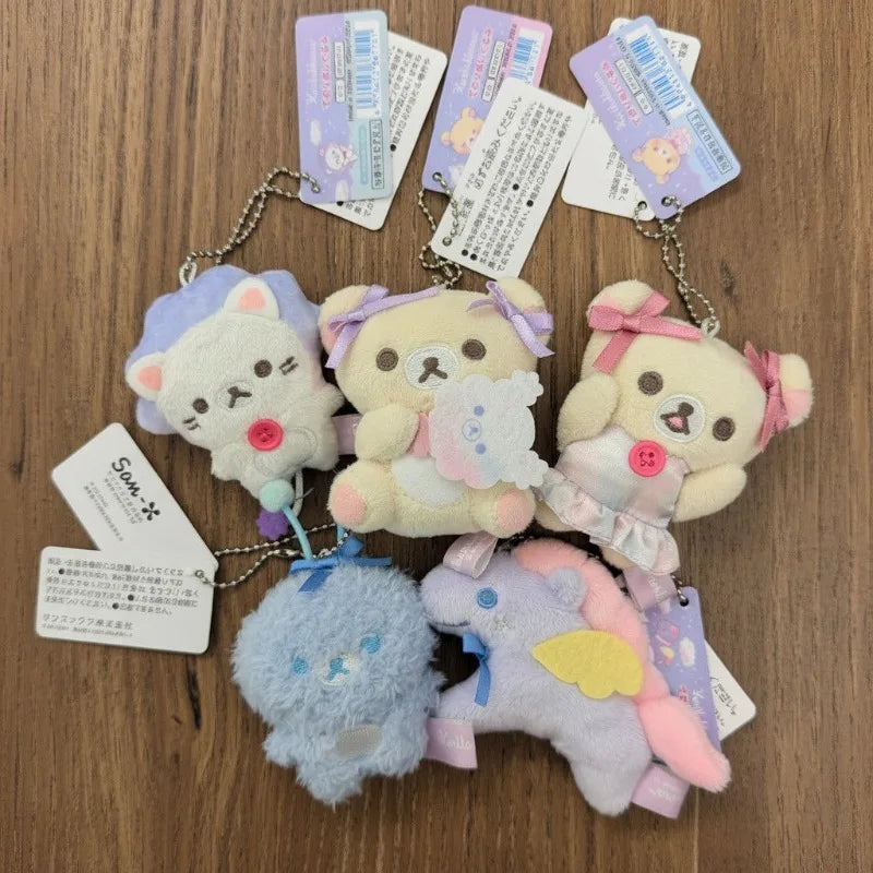 kawaii 8cm cartoon Korilakkuma Small Plush Pendant Sky Cotton Candy Series Rilakkuma lovely unicorn plush keychain Girly gift My Store