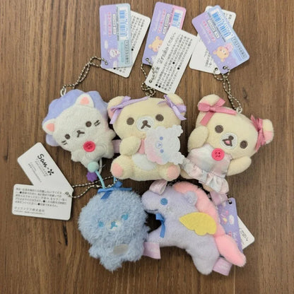 kawaii 8cm cartoon Korilakkuma Small Plush Pendant Sky Cotton Candy Series Rilakkuma lovely unicorn plush keychain Girly gift My Store