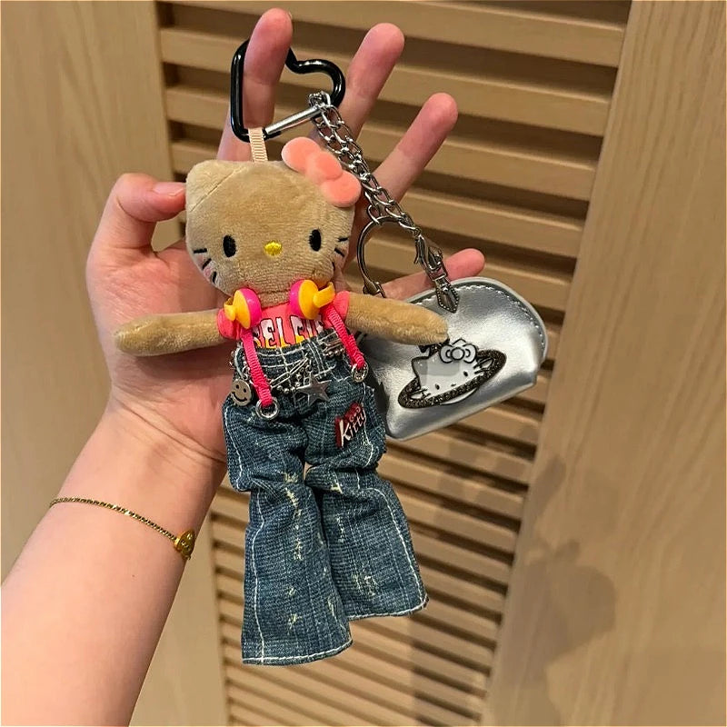 New Sanrio Plush Pendant Hello Kitty Long Leg Series Autumn/Winter Cute Bag Pendant Car Hanger Keychain Best Friend Gift My Store