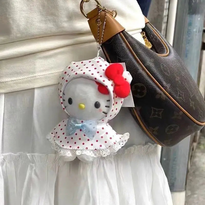 Sanrio Raincoat Hello Kitty Soft Plush Filling Doll Earphone Case Hanging Ornaments Clothing Decoration Friend's Birthday Gift My Store
