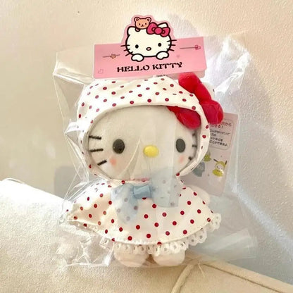 Sanrio Raincoat Hello Kitty Soft Plush Filling Doll Earphone Case Hanging Ornaments Clothing Decoration Friend's Birthday Gift My Store