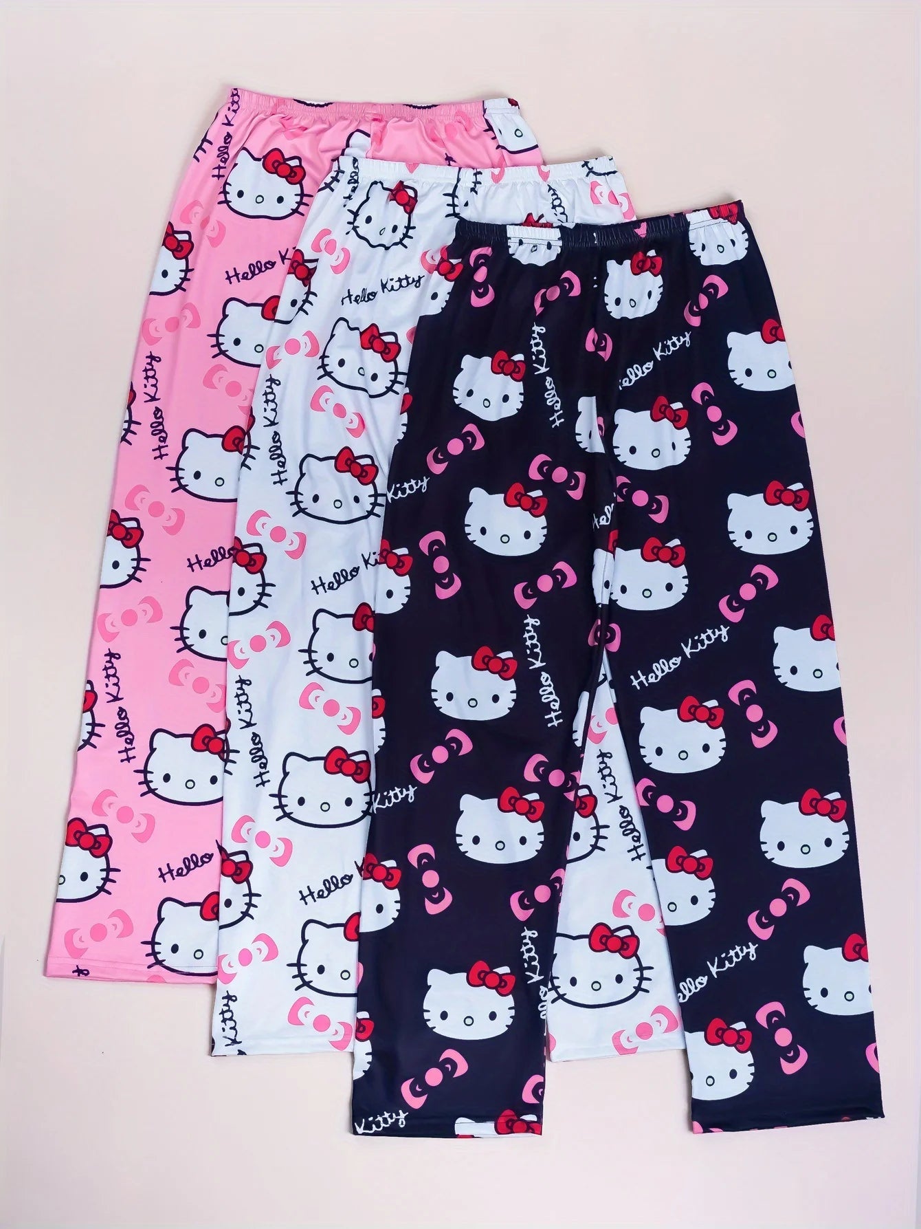 [Hello Kitty Pajama Pants] 3pcs Sanrio Hello Kitty Women's Pajama Pants | Anime Cartoon Couple Sleepwear Trousers, Leisure Home My Store