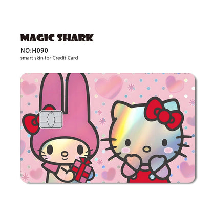 Hot Sale Hello Kitty Kuromi Holographic Laser Shinny Film Skin Cover Sticker for Debit Credit Card Bank Card My Store