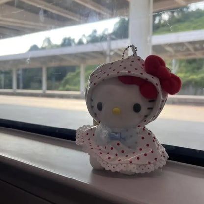 Sanrio Raincoat Hello Kitty Soft Plush Filling Doll Earphone Case Hanging Ornaments Clothing Decoration Friend's Birthday Gift My Store