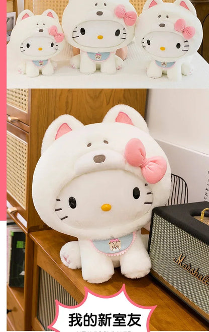 Hot Sanrio Large Size Hello Kitty Transforms Into A Puppy Series Plush Toy Cartoon Anime Filled Doll Kawaii Decorate Girl Gifts My Store