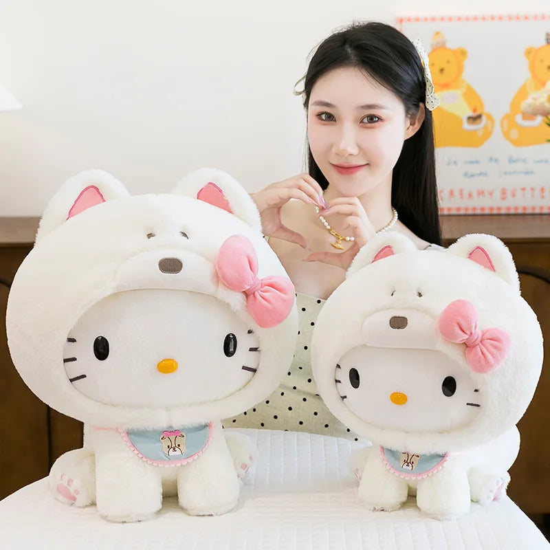 Hot Sanrio Large Size Hello Kitty Transforms Into A Puppy Series Plush Toy Cartoon Anime Filled Doll Kawaii Decorate Girl Gifts My Store