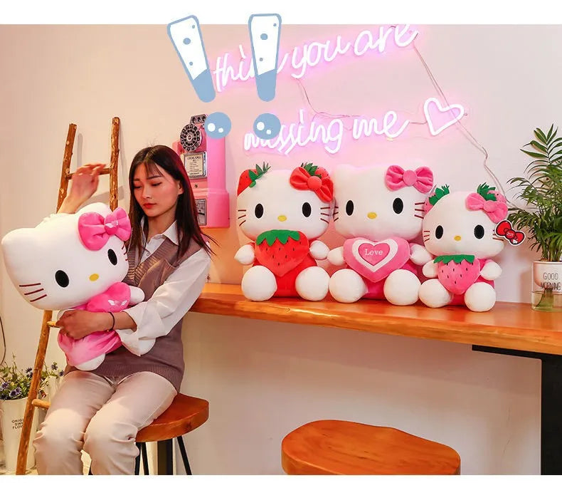 20-45cm Kawaii Hello Kitty Plush Toys Anime Kawaii Pillow Doll Stuffed Animal Children Plushies Decoration girls Birthday Gift My Store