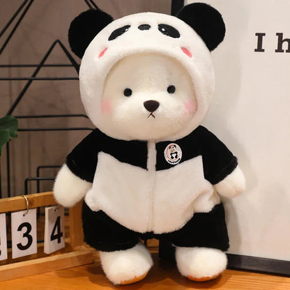For 30cm Plush Toys Birthday Gift for Girls Kids Bear with Movable Limbs and Head Soft Bear White Brown Comfortable My Store