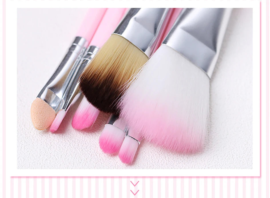 Hello Kitty 7Pcs Makeup Brush Set Kawaii Y2K Multifunctional Cosmetics Tool With Storage Case Cute Gift For Women Girls My Store