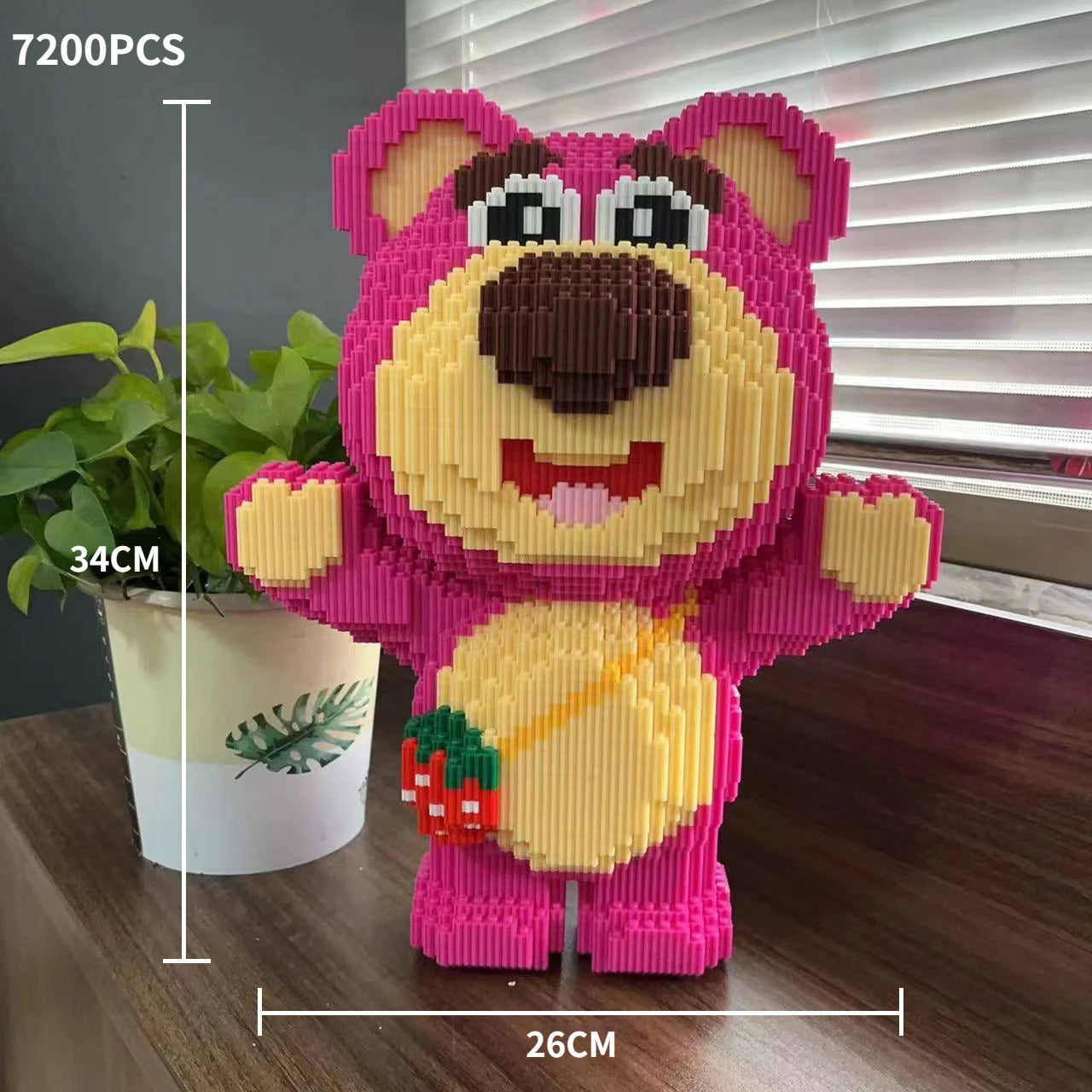 30CM Extra Large Strawberry Bear Block Assembly Toy Small Particle Lotso Girl Student Festival Gift Boy Puzzle Block My Store