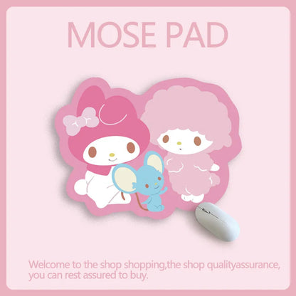 Sanrio Mouse Pad Kawaii Cinnamoroll Non Slip Table Pad Kuromi Melody Y2k Black Pink Coffee Pad Soft Mouse Pad Girl Toy Gift My Store