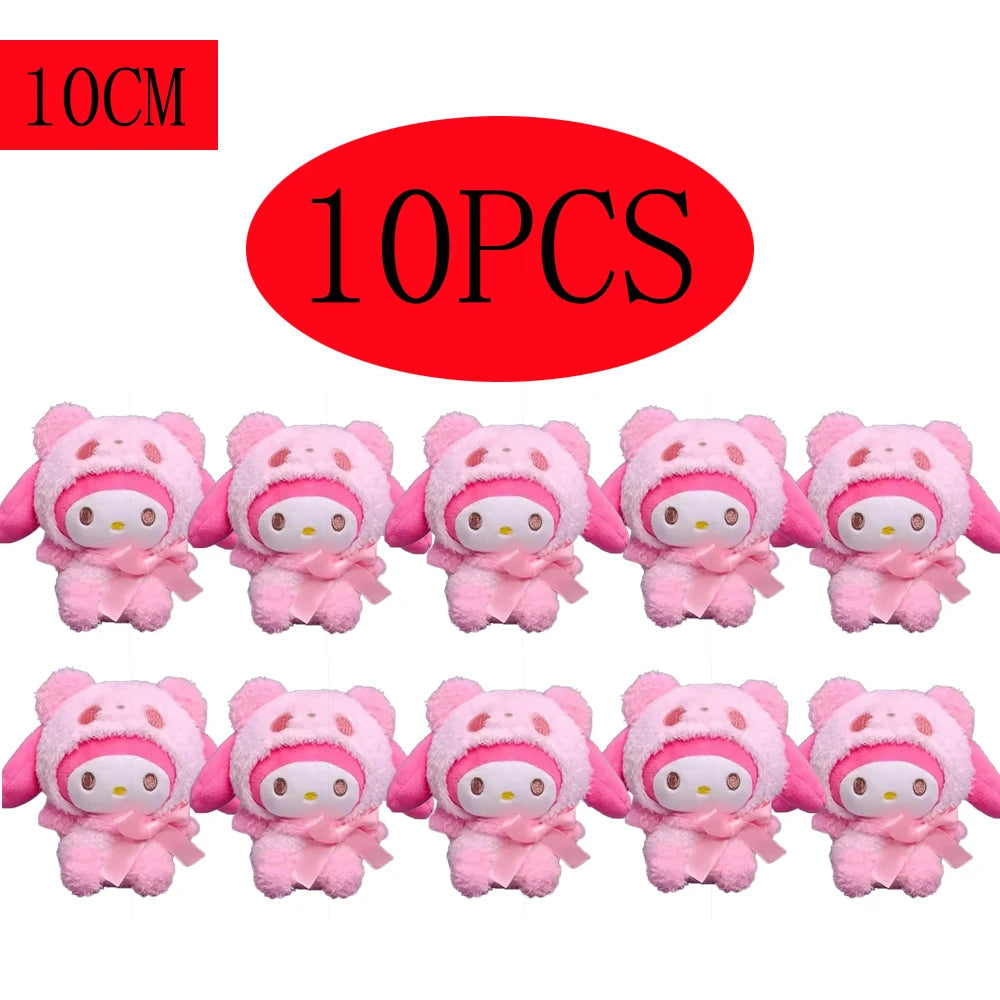 10pcs Sanrio Keychain Plush Anime Kuromi Doll Keyring Hello Kitty Plushie Cinnamoroll KeyChains Bag Pendant Toy Gift for Girls My Store