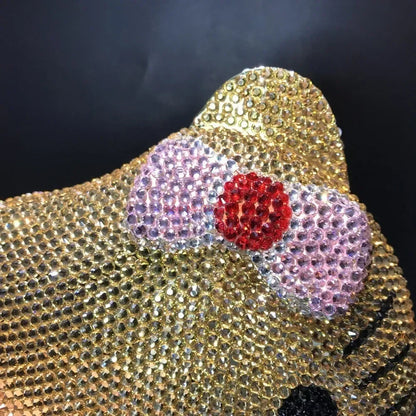 Hellokitty Anime Cartoon Shape Rhinestone Cartoon Full Of Diamonds Dinner Bag Handmade Diamond-Set Lady'S Clutch Christmas Gift My Store